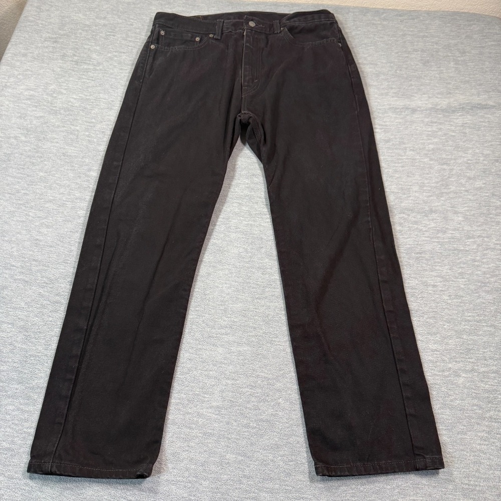 Levis 505 Jeans Mens‎ 36x30 Black Regular Straight Mid Rise Medium Wash